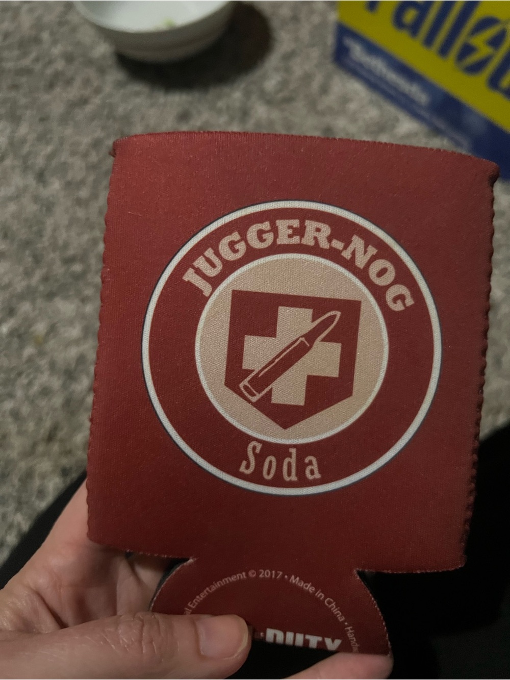 Jugger-Nog Soda Can Cooler - Red Graphic Koozie
